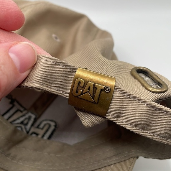 CAT Caterpillar Construction Tan & Black Adjustable Baseball Cap - Picture 8 of 9